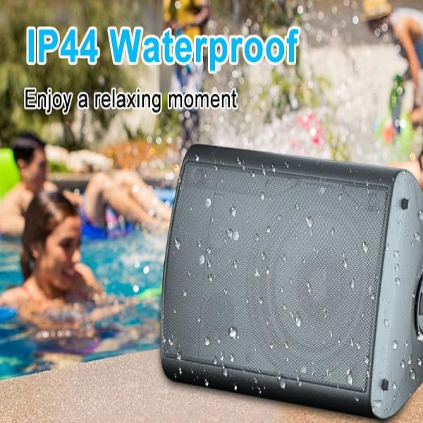 STUDIOFINIX 6.5 Inch Indoor Outdoor Speakers Wired Waterproof,Wall Mount Passive Speakers,800Watt Powerful Bass,for Home Patio Porch Garden Covered Deck (2Pairs, Black)