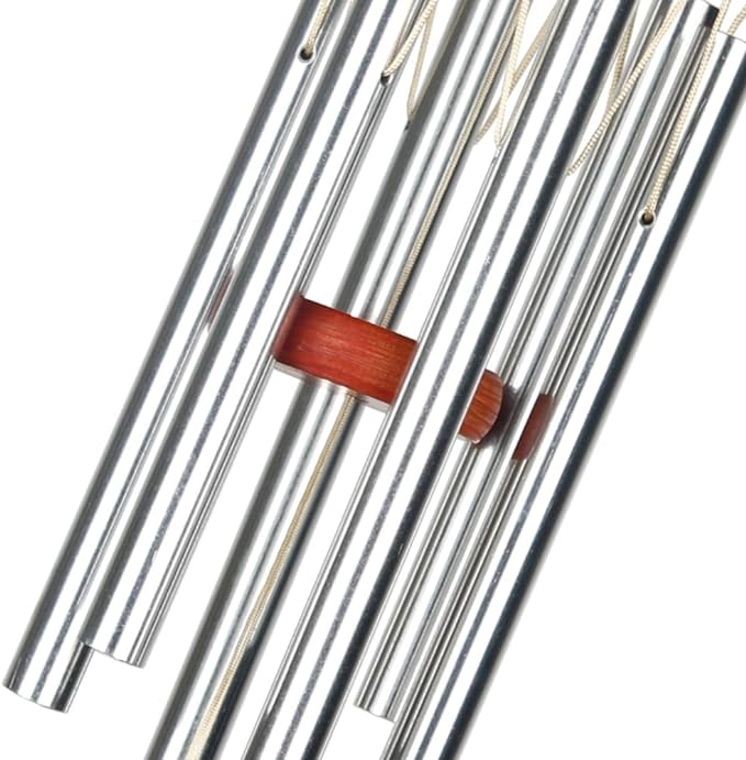 Woodstock Chimes Amazing Grace Wind Chime for Outside 16" Small Silver, Outdoor Decor for Patio, Porch, Garden, Memorial Gift for Loved Ones AGSS