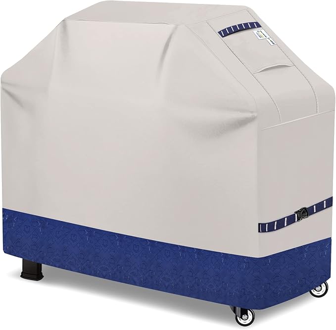 Grill Cover 600D Heavy Duty, Universal Fit Waterproof BBQ Grill Protector with Adjustable Straps, Weatherproof Outdoor Oven Cover for All Seasons