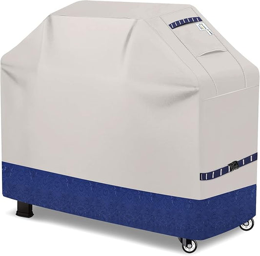 Grill Cover 600D Heavy Duty, Universal Fit Waterproof BBQ Grill Protector with Adjustable Straps, Weatherproof Outdoor Oven Cover for All Seasons