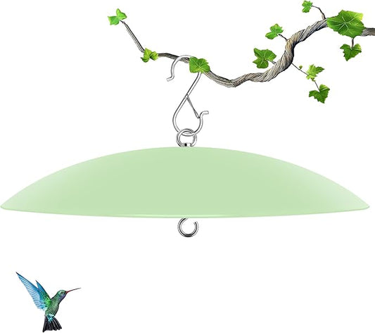 13" Bird Feeder Rain Guard, Hummingbird Feeder Shade Dome Cover, Hanging Squirrel Baffle for Bird Feeder Pole (Light Green), 1 Pack