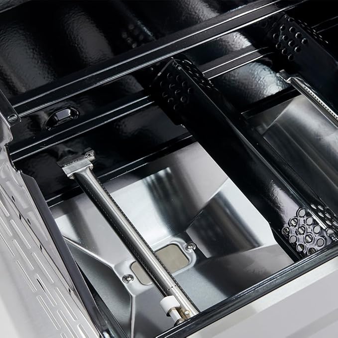 Monument Grills Larger 3-Burner Propane Gas Grills Barbeque Stainless Steel Heavy-Duty Cabinet Style with Smoker Box (2 Items)