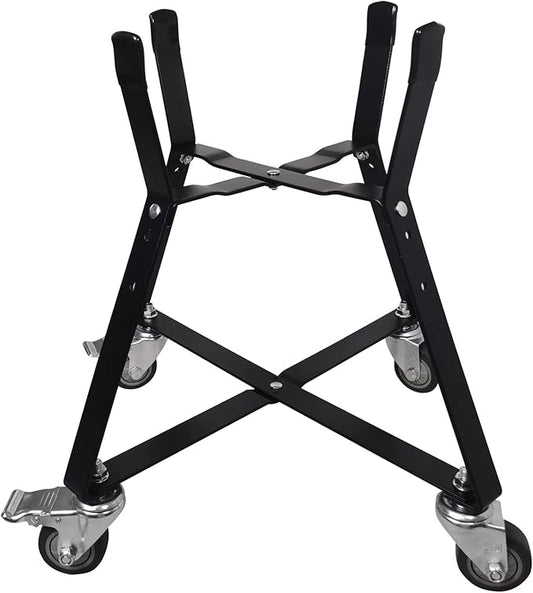 Small Big Green Egg Nest, Grill Stand for Big Green Egg Accessories, Rolling Nest with Heavy Duty Locking Caster Wheels Powder Coated Steel for BGE Smoker Kamado Joe Accessories
