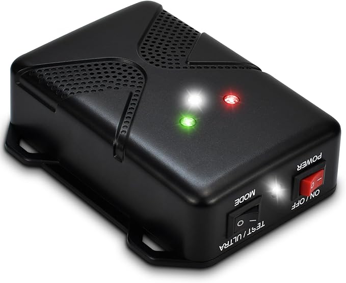 Ultrasonic Rodent Repellent for Car Engine – Battery Powered Under Hood Mouse Repeller with Flashing Strobe Light, Keeps Rats and Mice Away from Vehicle, Automobile, Truck, Garage, Attic, Barn, Shed