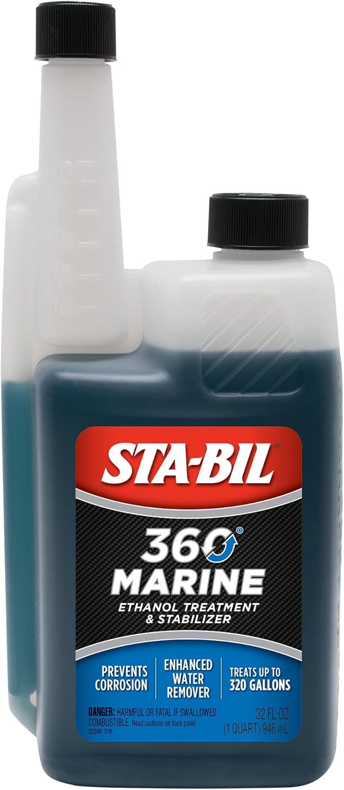STA-BIL 360 Marine Ethanol Treatment & Fuel Stabilizer - Prevents Rust and Corrosion, Helps Clean Fuel System For Improved In-Season Performance, Treats Up To 320 Gallons, 32oz (22240) , Blue