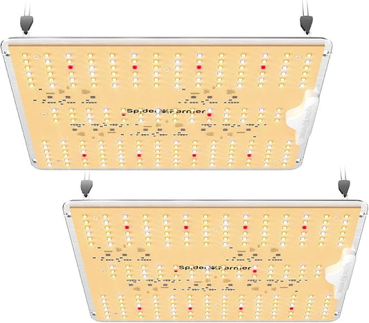 Spider Farmer 2025 New SF1000D 2Pack LED Grow Light with Samsung LM301B Diodes Deeper Penetration & IR Lights Full Spectrum Growing Lamps for Indoor Plants Seedlings Vegetables Flowers 2x4 Grow Tent