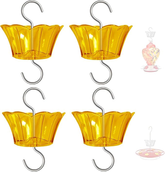 Ant Moat for Hummingbird Feeder - 3 OZ x 4 Pack Insect Guard with Large Capacity (Orange)