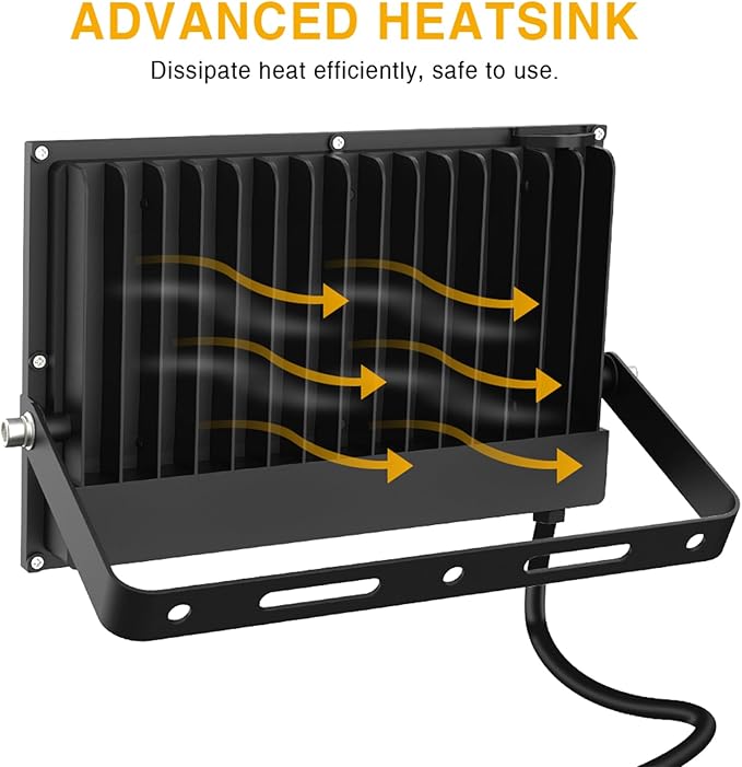 Onforu 150W LED Flood Light Outdoor, 12000LM Security Lights, IP66 Waterproof Outdoor Floodlight, 2 Pack 6500K Daylight White LED Exterior Lighting for Basketball Court, Stadium, Playground