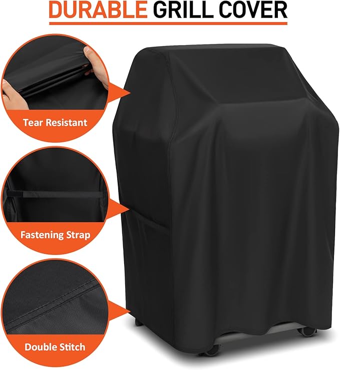 Arcedo Small Grill Cover 32 Inch, Heavy Duty Waterproof 2 Burner BBQ Gas Outdoor Barbecue Cover, Compatible with Weber Char Broil Nexgrill Grill with Collapsed Side Tables