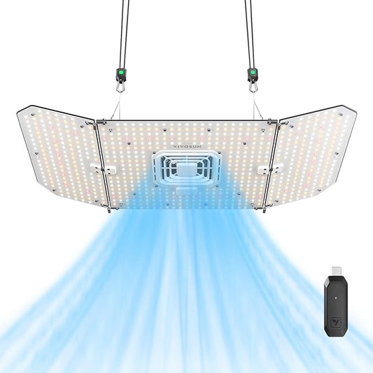 VIVOSUN AeroLight Wing AW200SE, LED Grow Light 200W with Integrated Circulation Fan & GrowHub Controller E25, Compatible with App & E42A, 2x4/3x3 Coverage, Establish an Intelligent Grow Environment