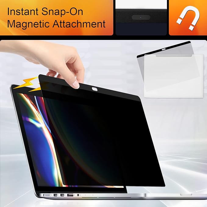 Mamol Privacy Screen MacBook Pro 15 Inch (2016-2019), Magnetic Removable Anti Blue Light Glare Filter Privacy Screen Protector for Apple Mac 15 in Laptop Model (A1707, A1990)