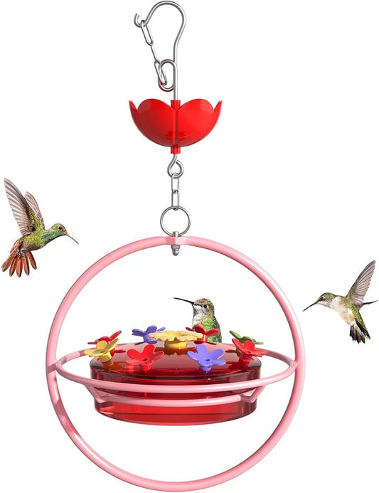 1 Pack Wide-Mouth Hummingbird Feeder for Outdoor Hanging, Nectar Bird Feeder with Ant Moat, Unique Gift