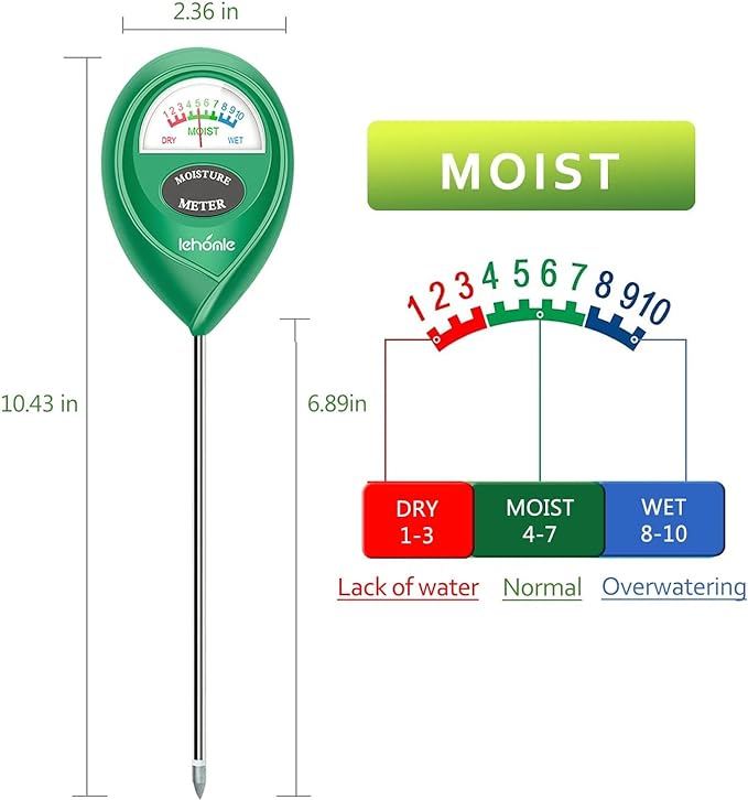 Soil Moisture Meter,Plant Water Meter,Moisture Meter for House Plants,Plant Care Tools(Green)