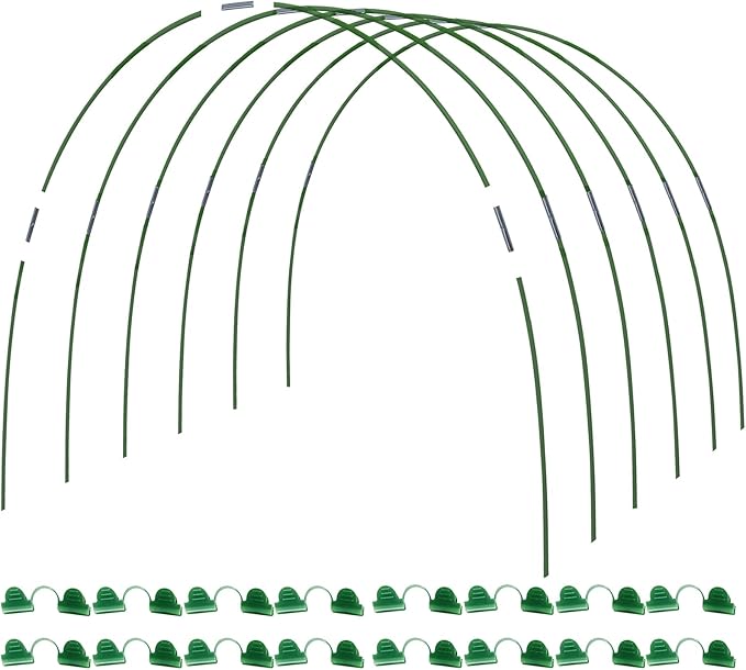 MAXPACE Greenhouse Hoops for DIY Grow Tunnels Less Than 2.7ft Wide, Rust-Free Fiberglass Support Hoops Frame for Garden Fabric, Plant Support Garden Stakes, Gardening Supplies, 25pcs
