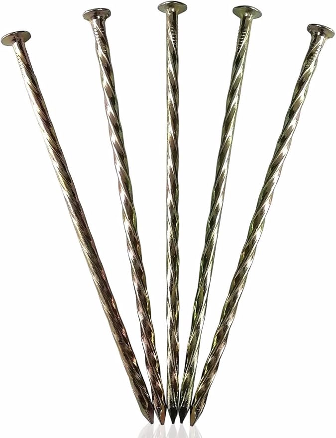 12 Inch Galvanized Heavy Duty Spiral Landscape Spikes, Metal Garden Stakes Edging Anchoring Spikes for Artificial Turf, Paver Edging, Weed Barrier, Tent, Camping, Carpentry,（ 40 Pack）