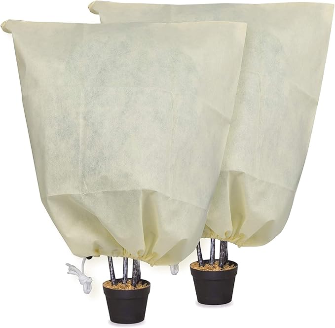 MIXC 2-Pack Plant Cover Tree Blanket Jacket Freeze Frost Protection Cloth for Potted Plants Fruit Trees (70.9‘’W×82.7‘’H)