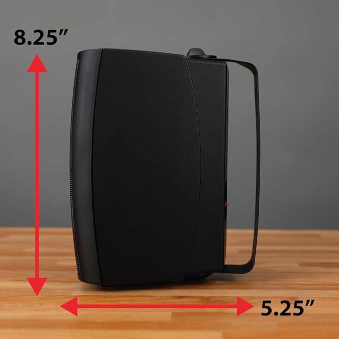 Dual Electronics LU43PB 4" 3-Way High Performance Outdoor Indoor Wired Speakers | Effortless Set Up | Home, Pool, Patio, Garage Use | Weather Resistant | Expansive Stereo Sound Coverage | Black