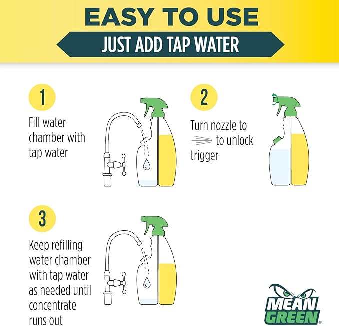 Mean Green Refillable Ultra Powered CONCENTRATE Multi Purpose Cleaner, Citrus & Green Tea, 14.3 fl oz