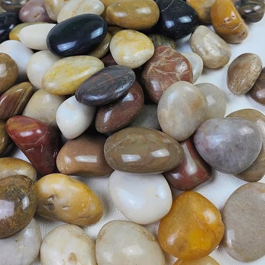 20 lbs Decorative Pebbles for Outdoor Landscaping, 1-2 inch Polished River Rocks for Plant Outdoor, Aquarium, Vase, Fish Tank Gravel, River Stones and Garden Rocks