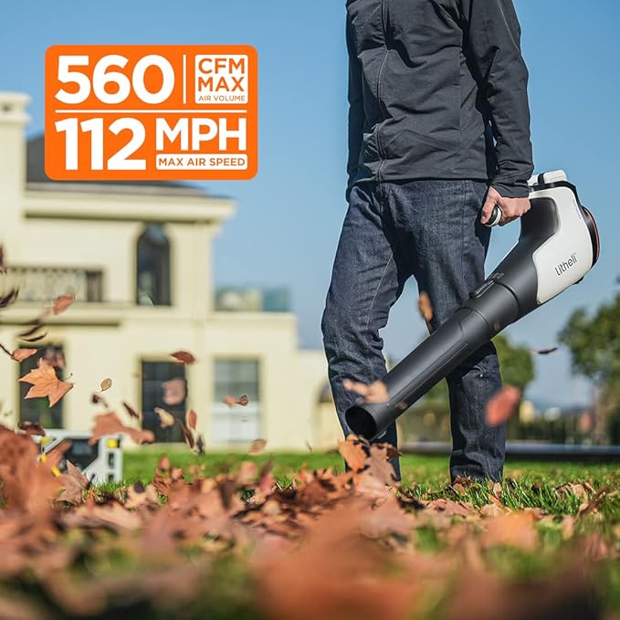 Litheli 2x20V 560CFM Brushless Leaf Blower, U20 Series Electric Leaf Blowers Battery Powered for Blowing Leaf, Dust, Snow, Debris, with 4.0Ah Portable Battery Included