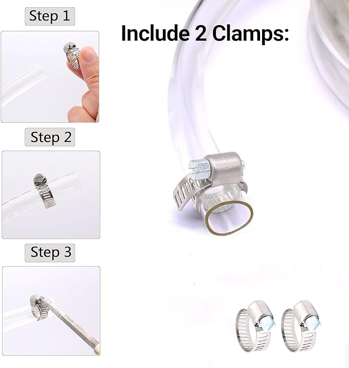 1’’ ID × 1-1/4’’ OD - 50 ft Clear Plastic Vinyl Tubing, Flexible PVC Hose Lightweight Non-Toxic vinyl Tube for Transfer Water Air Oil