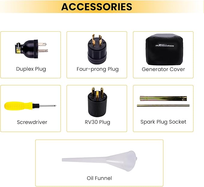 MaXpeedingrods 5500W Inverter Generator,Gas Powered, 86lbs, Electric Start, EPA Compliant, for Mobile Home Yard Garage Woodwork,Wheel & Handle Kit,RV Ready