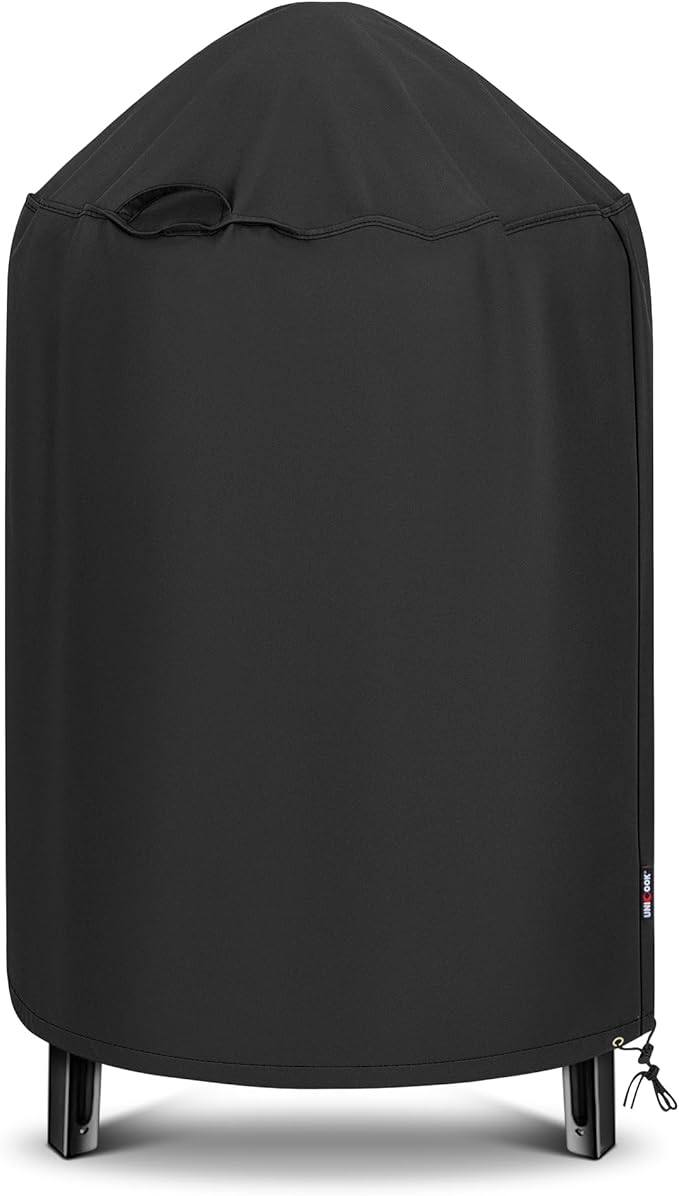 Unicook Round Smoker Cover 30 Inch, Heavy Duty Waterproof Charcoal Kettle BBQ Grill Cover, Fade Resistant Barrel Protector, Fits Weber Char-Griller Akorn Kamado and More, 30" Dia x 36" H
