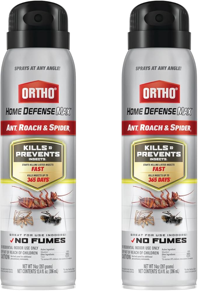 Ortho Home Defense Max Ant, Roach and Spider1: Indoor Insect Spray, Kills Ants, Beetles, Cockroaches and Spiders (as Listed), No Fumes, 14 oz.