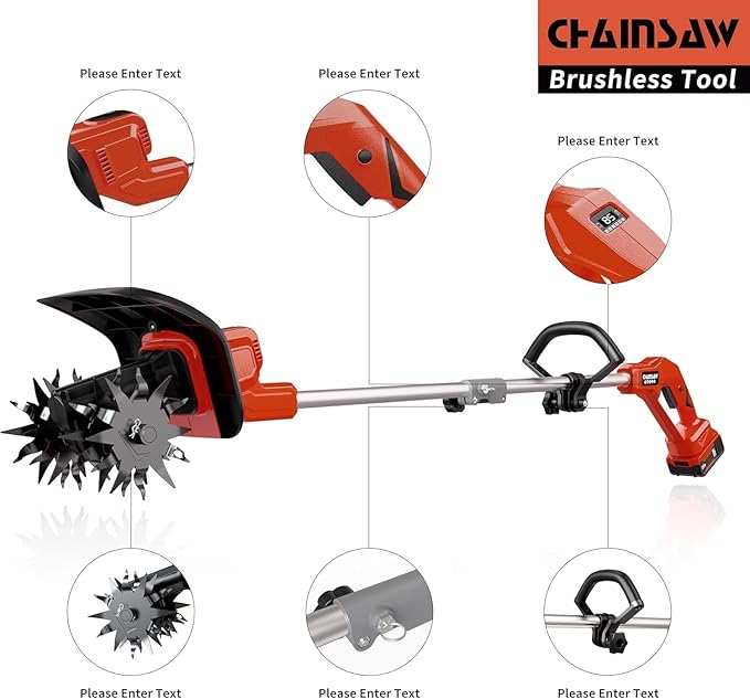 Cordless Tiller Cultivator for Milwaukee 18V Battery(Tool Only),Brushless Motor,Electric Garden Tiller w/360 RPM, 9In Tilling Width and 6.6In Depth Garden Rototiller for Lawn/Soil Cultivation