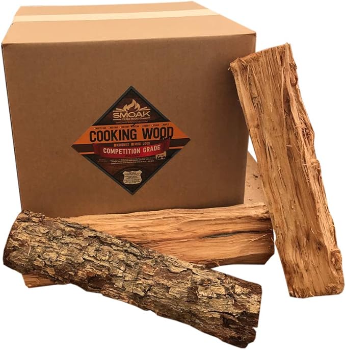Smoak Firewood 16inch Length Premium Cooking Wood and Firewood Logs – Used for Grills, Smokers, Pizza ovens, stoves, firepits or fireplaces – USDA Certified Kiln Dried (Pecan – 60-70lbs 16inch Wood)