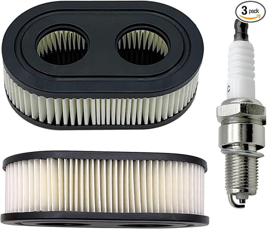 593260 Air Filter and Spark Plug for Toro Recycler 22 inch 20332 20333 20334 20339 20340 Compatible with Troy-Bilt TB110 TB115 TB200 TB230 TB330 TB370 Lawn Mower Engine