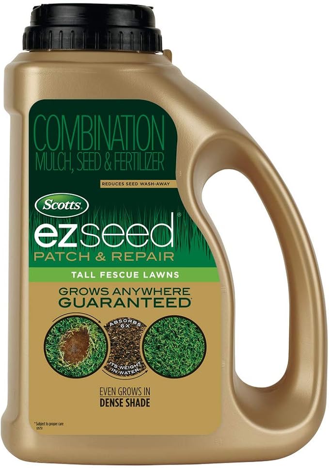 Scotts EZ Seed Patch & Repair Tall Fescue Lawns Combination Mulch, Grass Seed and Fertilizer for Bare Spots and Repair, Grows Anywhere, 3.75 lb.