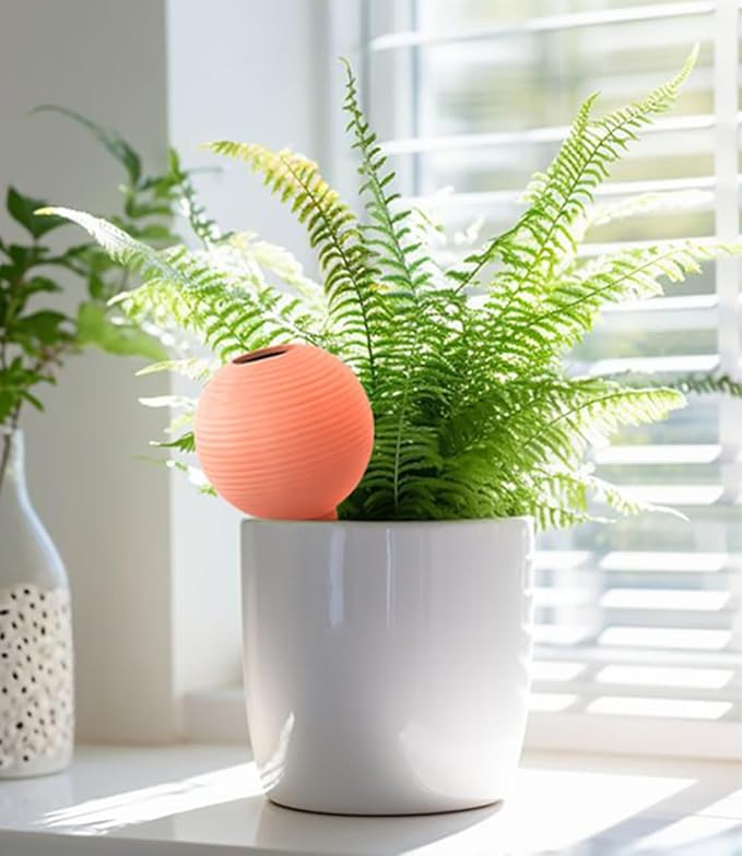 Plant Watering Globes Set of 4, 14oz Terracotta Self-Watering Globes for PottedPlants, Watering Planter Insert Bulbs with Cork Stoppers, Automatic Watering Spikes for Indoor&Outdoor Plants