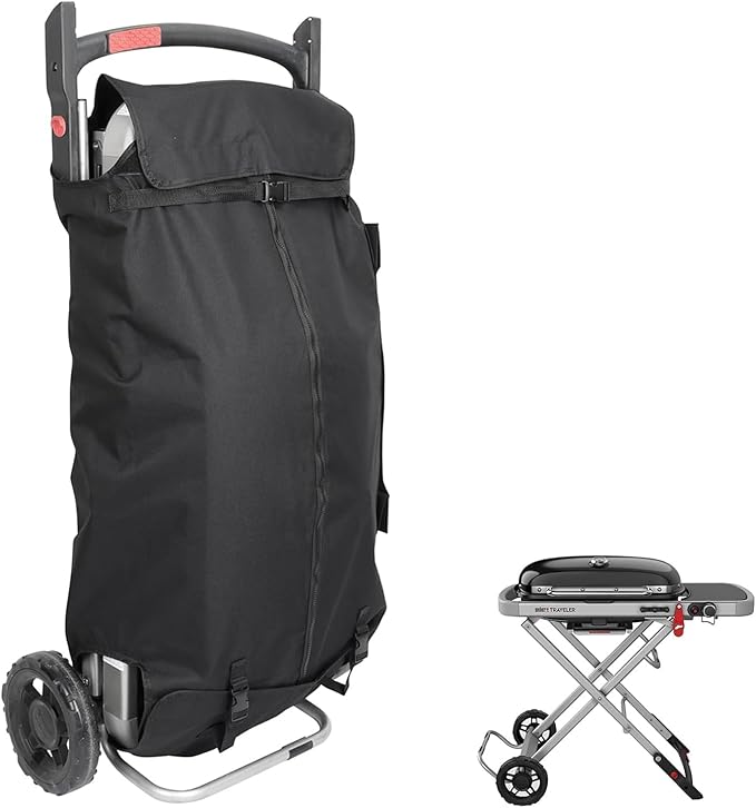 Grill Cover for Weber 9010001 Traveler Portable Grill, Protector Storage Bag for 7030, Heavy Duty Waterproof Protector Grill Cover for Weber 9010001 9020001 9030001 9013001, BBQ Accessories