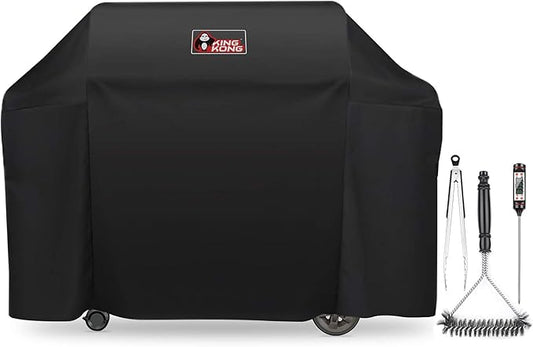 Kingkong 7131 Grill Cover for Weber Genesis II 4 Burner Grill including Brush, Tongs and Thermometer