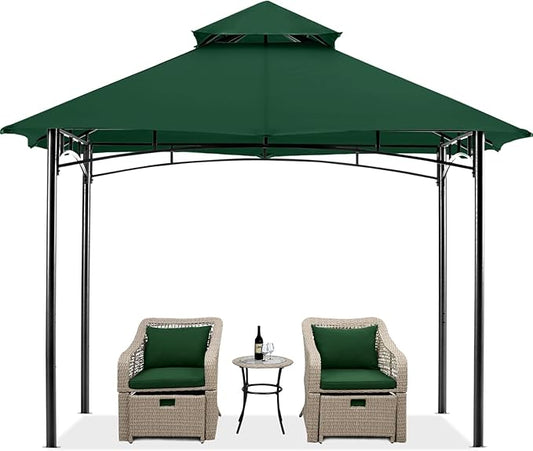 MASTERCANOPY Outdoor Garden Gazebo for Patios with Stable Steel Frame (9x9, Forest Green)
