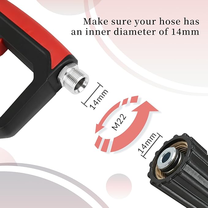 Sooprinse Short Pressure Washer Gun with Foam Cannon, Foam Cannon for Pressure Washer, 1/4 Inch Quick Connector, 5 Nozzle Tips with Car Wash Mitt, 1 Liter