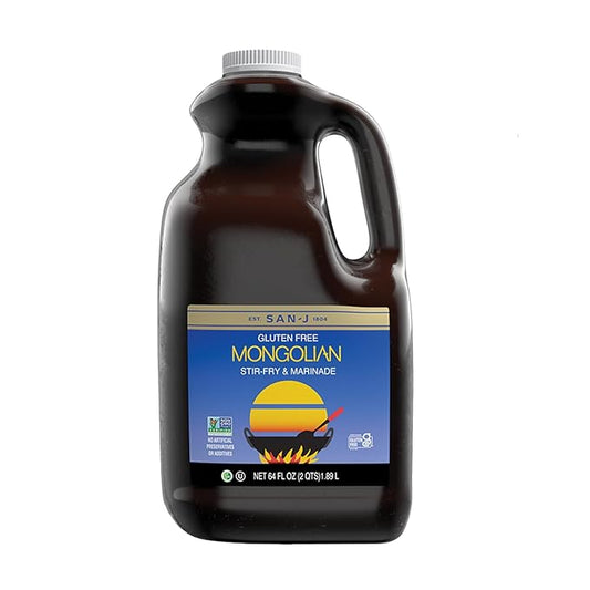 San-J - Gluten Free Mongolian Sauce - Bold and Flavorful Sauce for Cooking - Non-GMO - 64 oz. Container