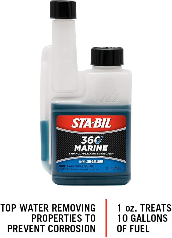 STA-BIL Marine Fuel System Treatment | Full Fuel System Cleaner, Injector Cleaner | Additive for Boats & Watercrafts, In-Season Cleaning & Protection 8oz (12 Pack)