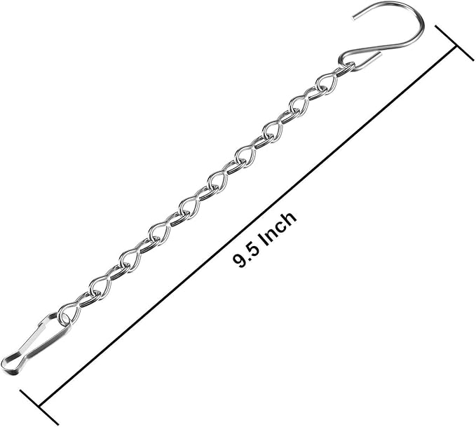 12 Pack 9.5 Inch Hanging Chain Garden Plant Hangers for Bird Feeders, Billboards, Bird Houses, Planters, Chalkboards, Lanterns, Wind Chimes, and Decorative Ornaments (Silver)
