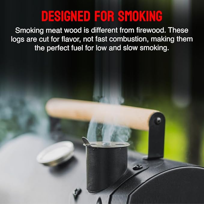 Smoking Wood Mini Splits, 6-Inch Firewood Logs, Naturally-Cured Maple Hardwood for Wood-Fired Ovens, Smokers, BBQ & Charcoal Grills, USA Made, 12-17 lbs., 800 Cubic Inches