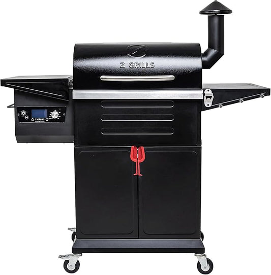 Z GRILLS Wood Pellet Grill & Smoker 8-in-1 Pellet Grill with Automatic Temperature Control，Meat Probes，572 Sq. in Area for Backyard Camping Outdoor Party
