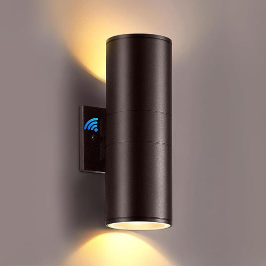 SHIMR Dusk to Dawn Modern Outdoor Wall Light with Oil Rubbed Bronze Finish, Cylinder Outdoor Sconce Lights Up Down Lights Outside for House Patio Garage [ETL Listed]
