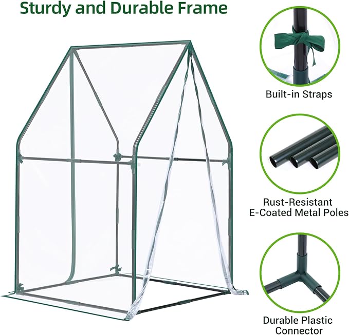 Mini Greenhouse for Indoor Outdoor: Ohuhu Portable Green House with Waterproof Pad for Small Plants Nursery Germination, 36"x36"x58.5" Heavy-Duty PVC Cover Tent Humidity Dome Seedling Accessory