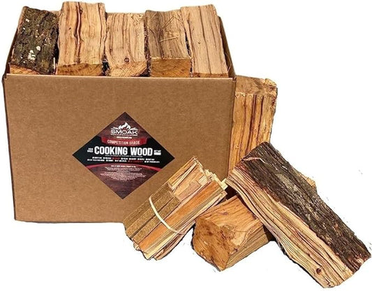 Smoak Firewood 12inch Length Premium Cooking Wood & Firewood Logs - Used for Grills, Smokers, Pizza ovens, stoves, firepits or fireplaces - USDA Certified Kiln Dried Cherry - 12inch Pieces (36-41lbs)