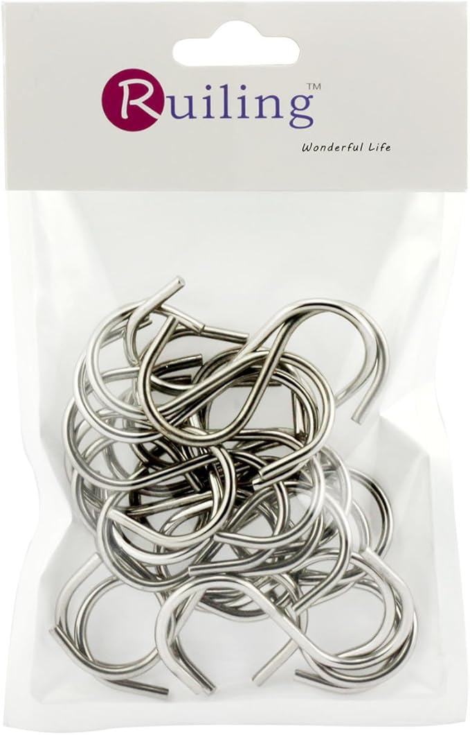 24-Pack 2 Inch S Shaped Hanging Hooks, Heavy-Duty Genuine Solid Polished Stainless Steel,for Jewelry, Key Ring,Kitchen Spoon Pot Multiple uses