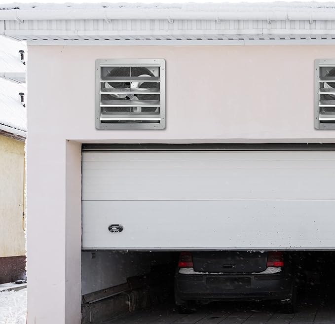 VEVOR Shutter Exhaust Fan, 16'' with High Speed, AC-motor, 2000 CFM, Wall Mount Attic Fan, Ventilation and Cooling for Greenhouses, Garages, Sheds, FCC