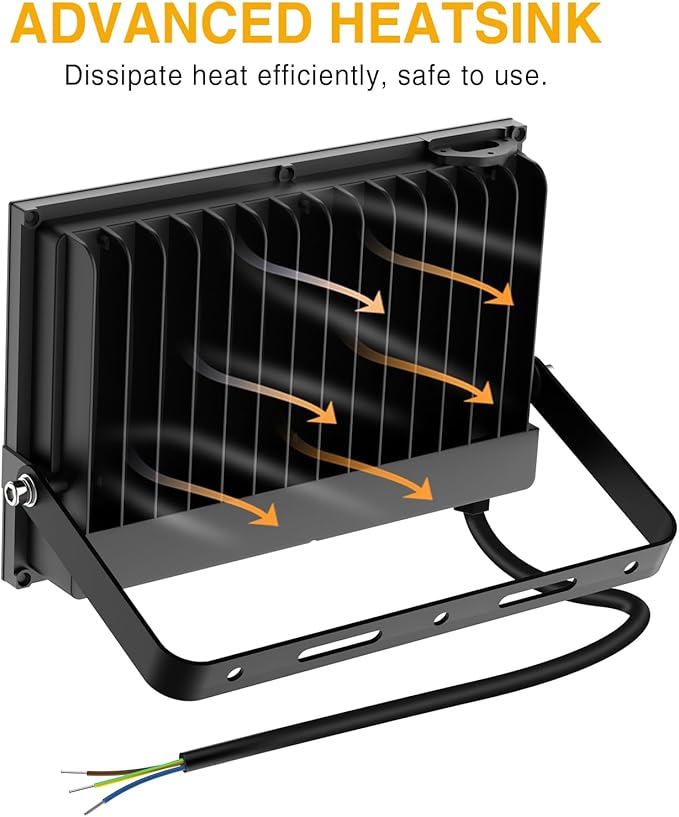 Onforu 100W LED Flood Light Outdoor, 8900LM Security Lights, IP66 Waterproof Outdoor LED Lights, 6500K Daylight White Floodlight for Garage Yard Garden Stadium Playground Arena(2 Pack)