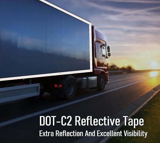 2" X 200ft DOT-C2 Reflective Safety Tapes Silver Adhesive Reflector Tape for Trailer Cars Trucks Outdoor Waterproof (Silver200FT)
