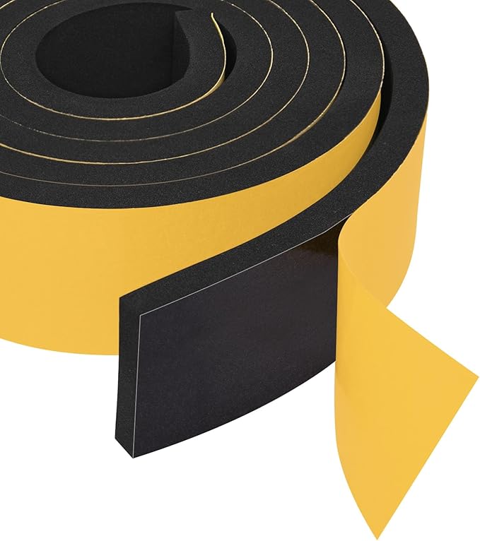 Yotache Self Sticking Foam Insulation Tape 2" W X 3/8" T (New Adhesive Craft), Weather Strip Seal for RV, Air Conditioner Window, Automotive, Garage Door, 6.5 Ft Length